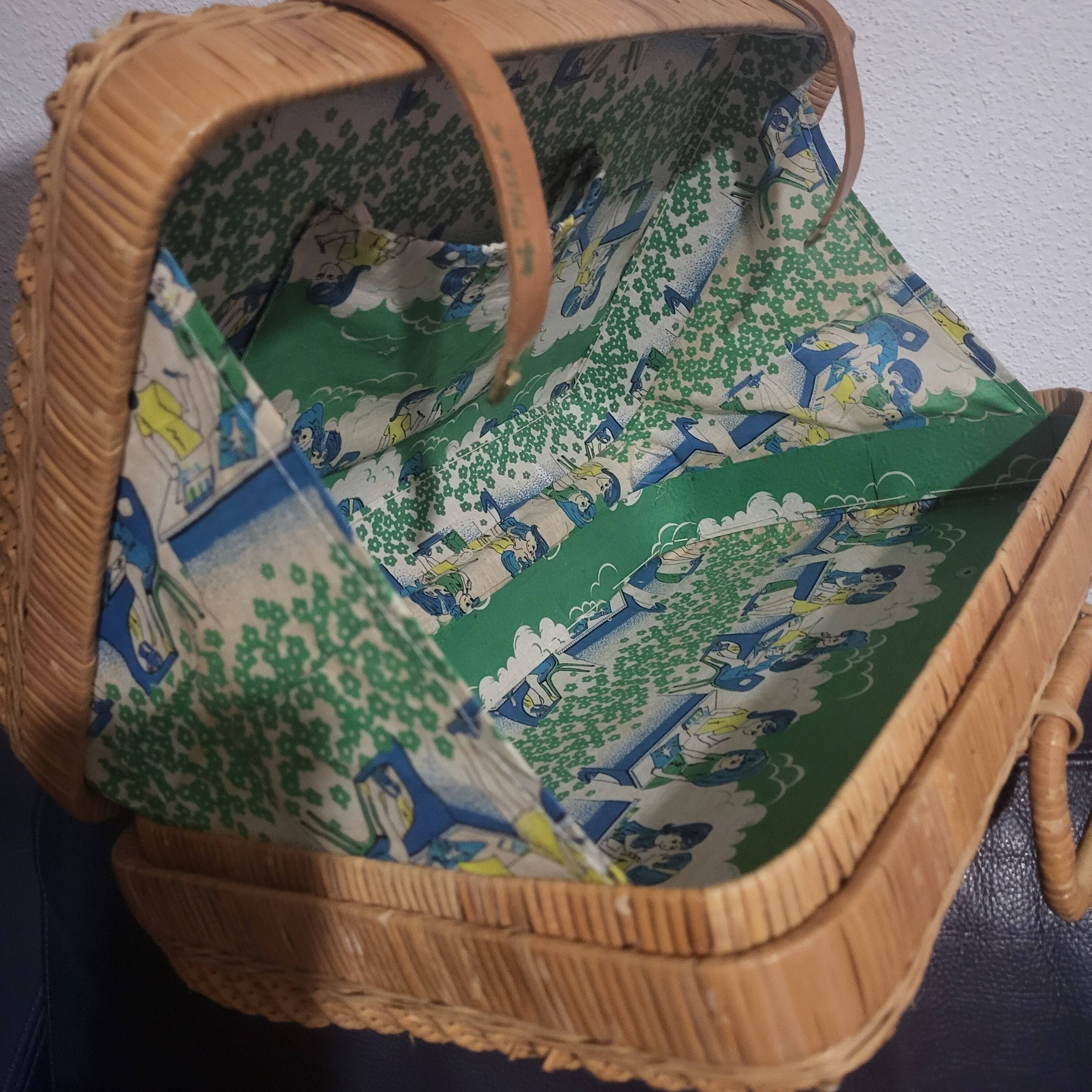 Rattan and wicker suitcase