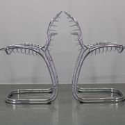 1970s Pair of Gastone Rinaldi Chromed Steel Chairs for Rima, Italy