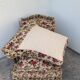Antique Louis XV style shepherdess armchair in floral flocked fabric