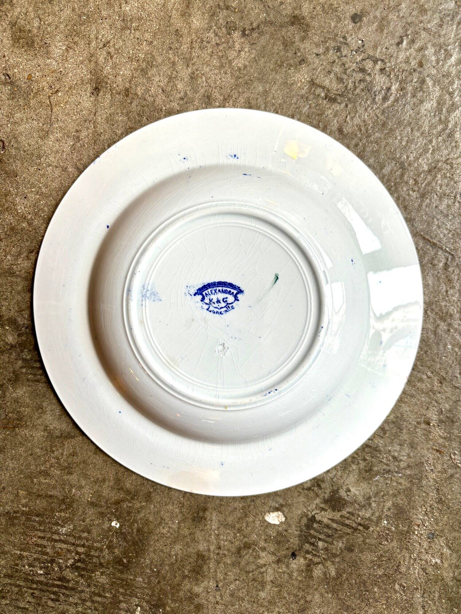 Lunéville hollow plate in iron clay, “Alexandra” service
