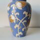Glazed stoneware vase – floral decoration in relief – Keramis style – 1970s