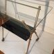 Serving table glass and brass, fifties