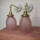 Pair of pink tulip wall sconces