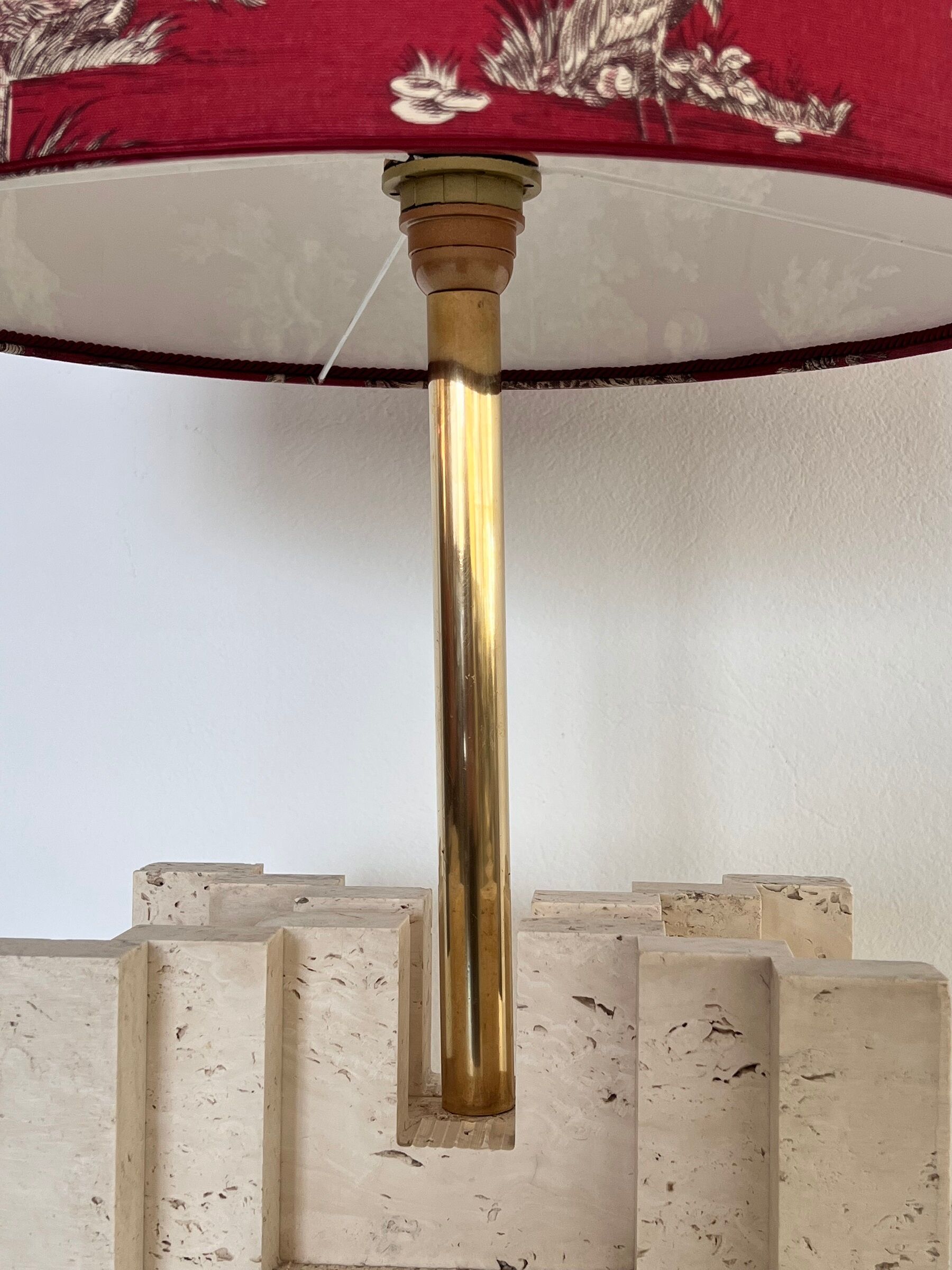 Italian mid-century travertine marble table lamp, 1970s