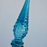 1960s turquoise blue glass bottle