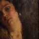 19th century Italian Impressionist female portrait painting