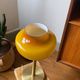 Large vintage lamp with brown and yellow opaline glass and brass.