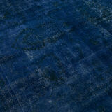 Hand-knotted anatolian vintage 1970s blue wool carpet