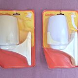 Pair of Grosfillex space age design night light or bathroom wall lamps