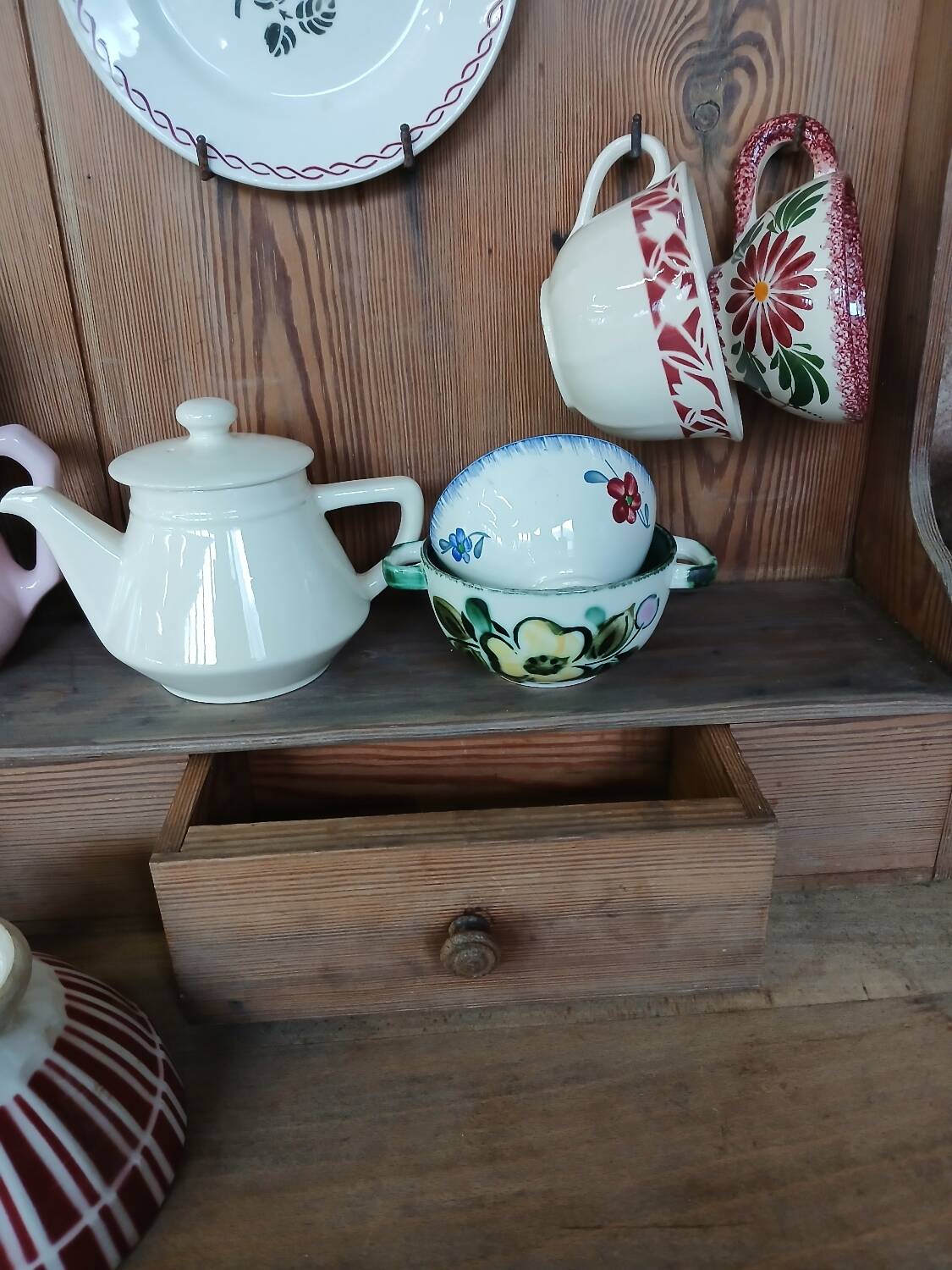 Antique wooden wall shelf