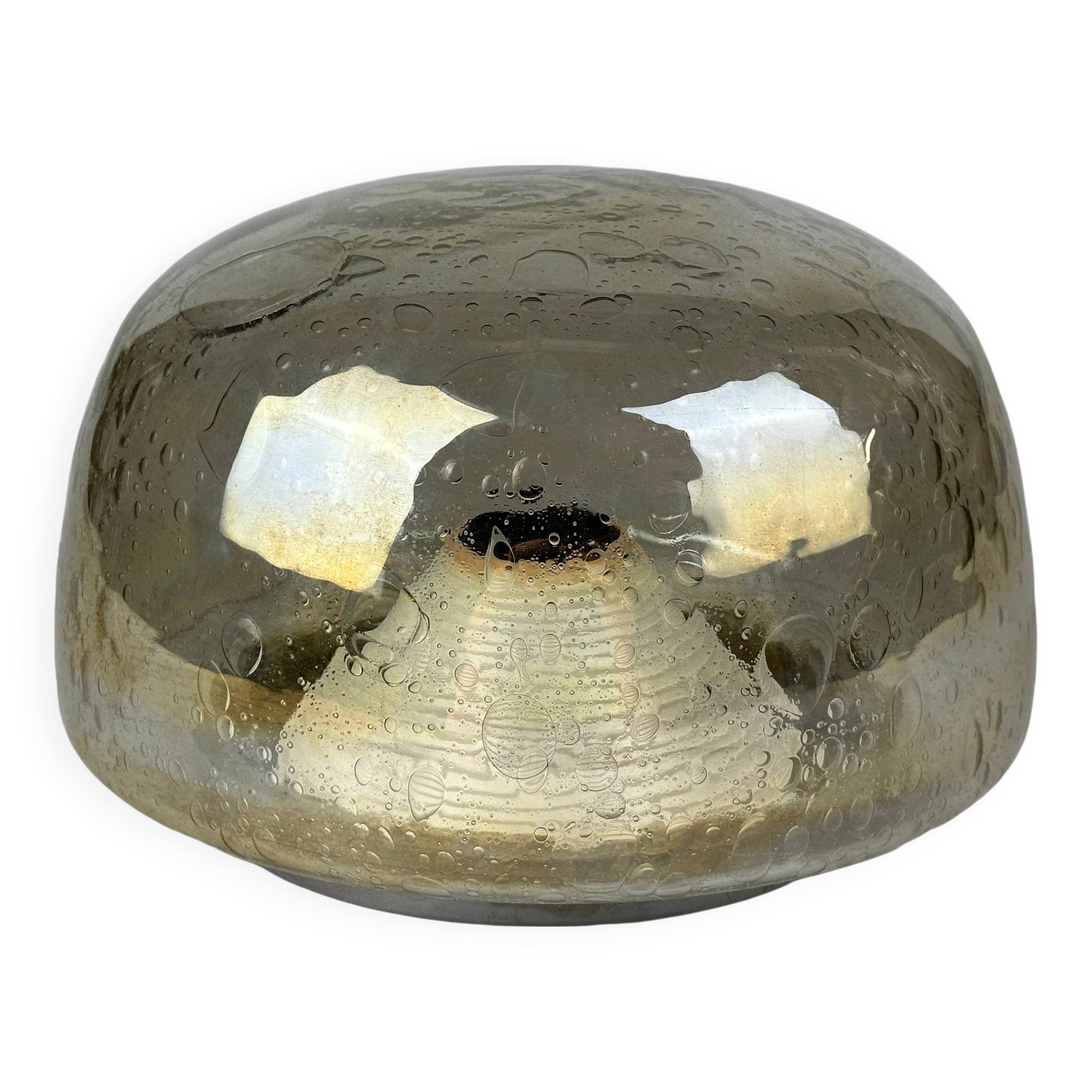 60s 70s ceiling lamp Plafoniere Flush Mount Böhmer Leuchten Germany Glass