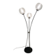 Lampadaire métal socle fonte 3 globes année 80