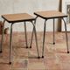Pair of vintage school stools in formica and chrome metal – 1960s/70s
