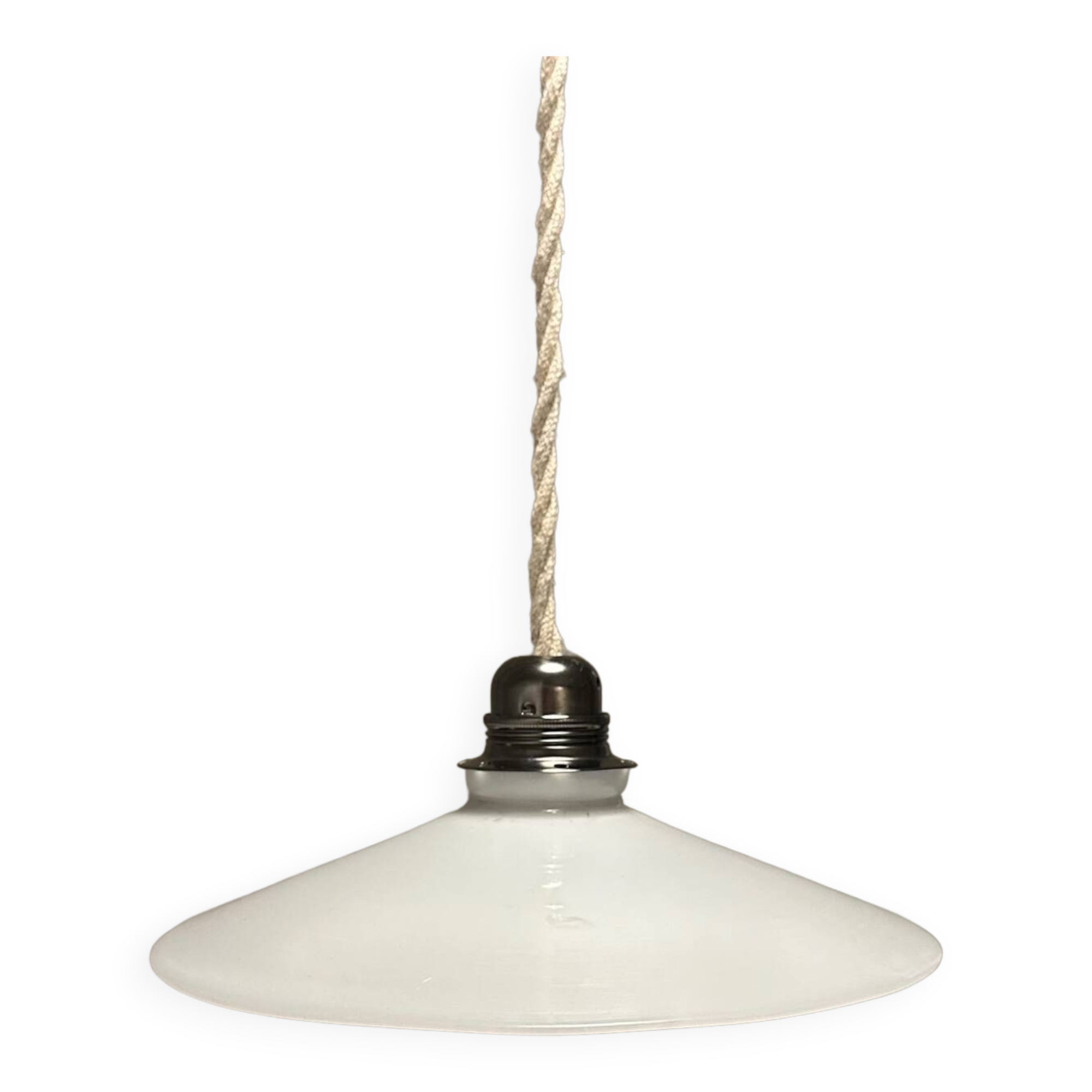 Smooth white opaline pendant light