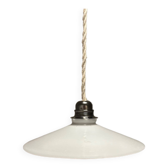 Smooth white opaline pendant light