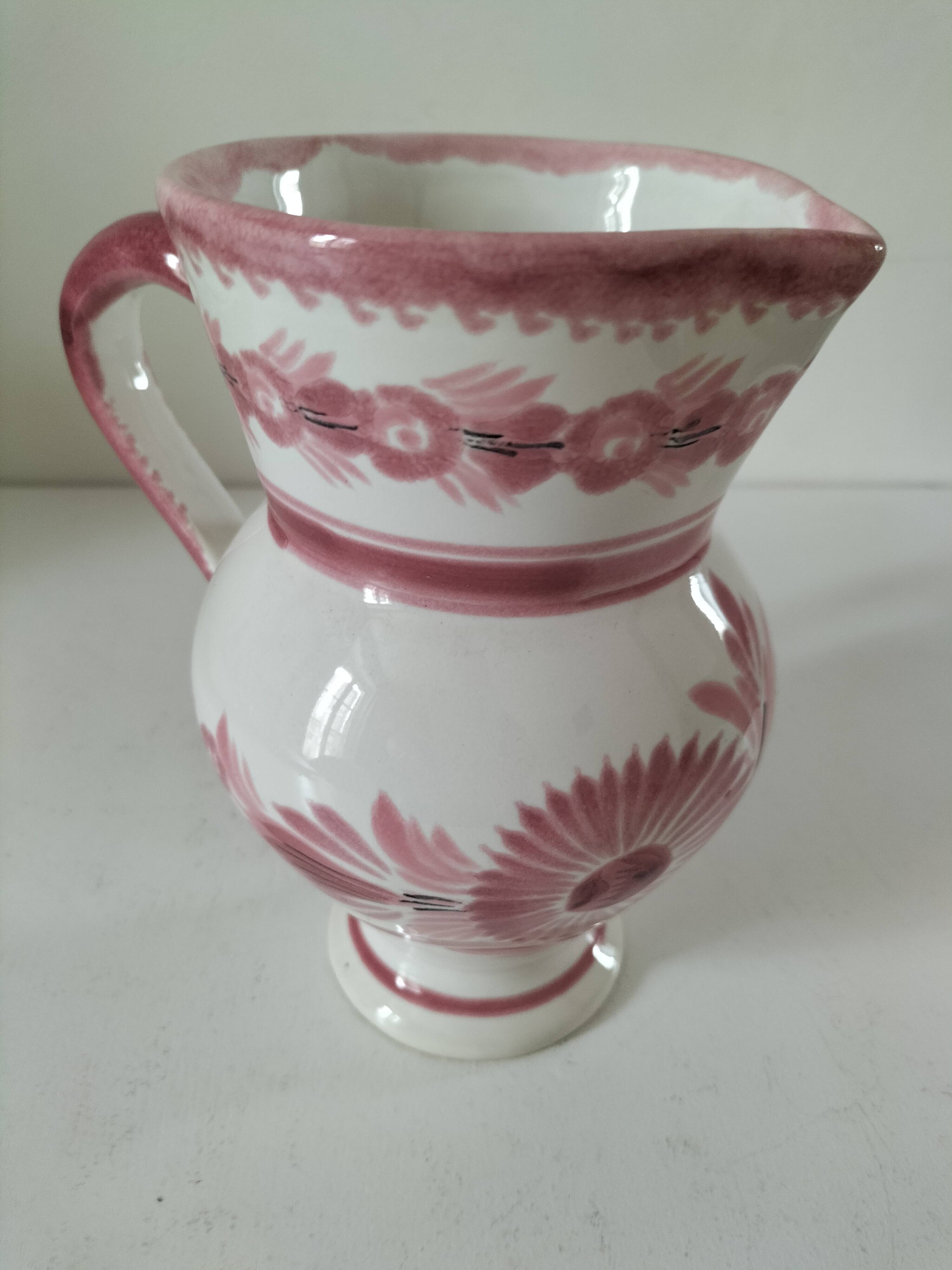 Henriot Quimper Camaïeu pink collection pitcher