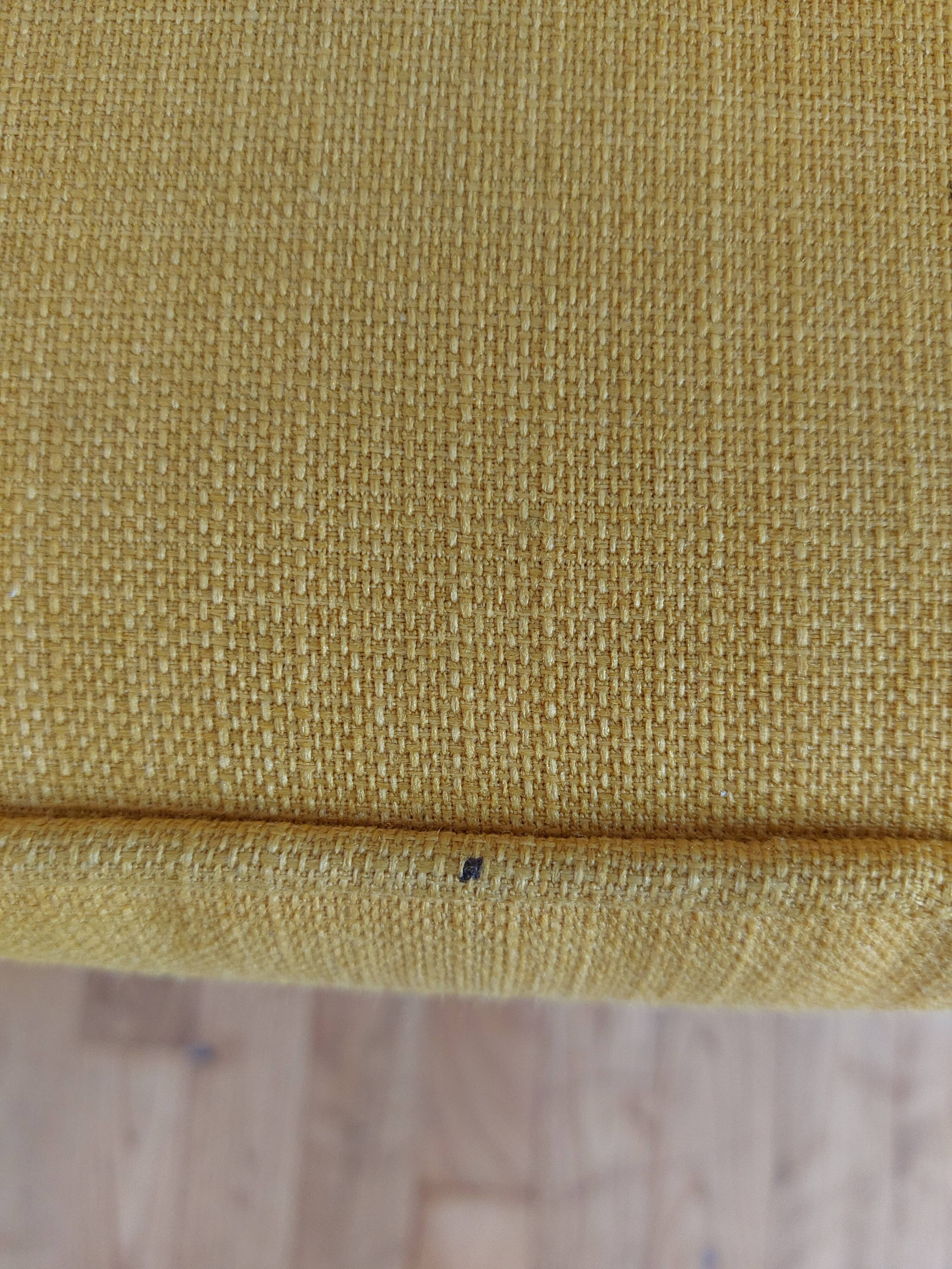 Yellow-eared armchair and its footrest