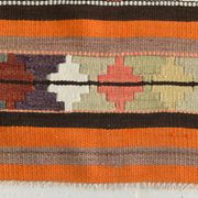 Pink & Brown Turkish Vintage Kilim Runner Rug, 77x387Cm