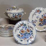 Gien. earthenware service part, rooster and peony model. 38 pieces
