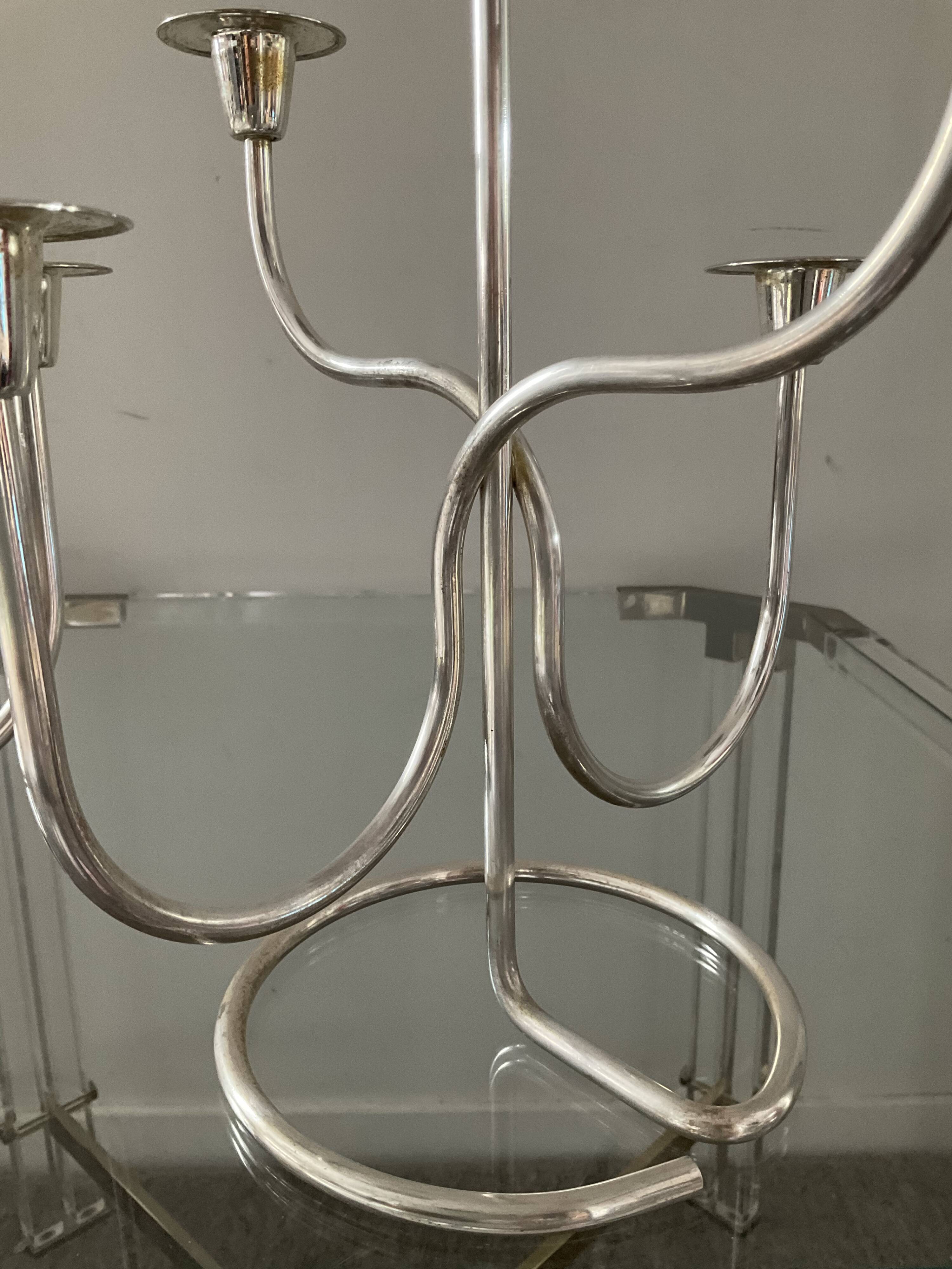 Pair of Tommy Larsen silver brass candlesticks from the 70s