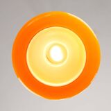 Mid-Century Italian Orange Glass & Brass Pendant Lamp, 60s