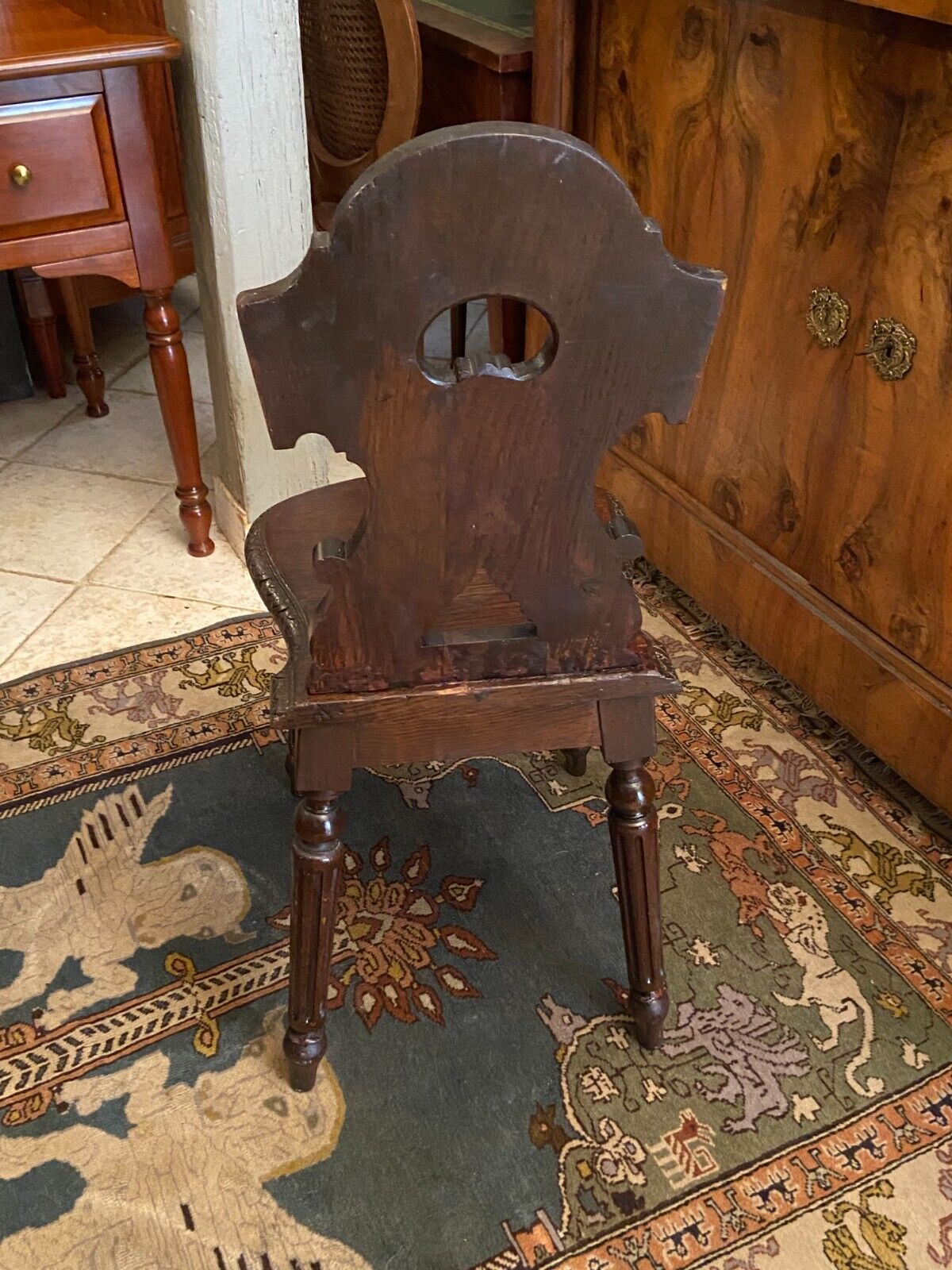 Lorraine nineteenth century chair in solid oak richly carved regency style