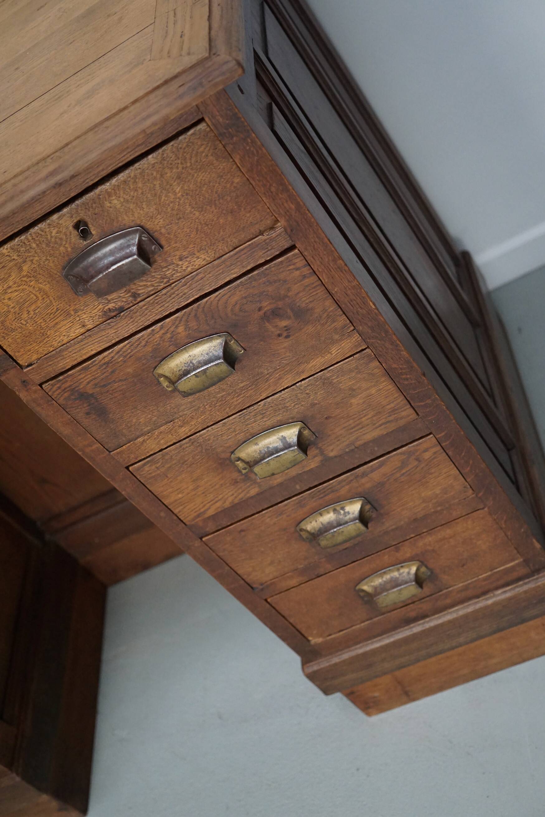 French oak shop counter / desk or kitchen island, 1950s