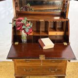 Antique Edwardian Bureau Bookcase with Inlaid Floral Detail – Early 20th Ce