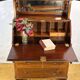 Antique Edwardian Bureau Bookcase with Inlaid Floral Detail – Early 20th Ce
