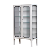 Armoire médicale en verre et fer, années 1970