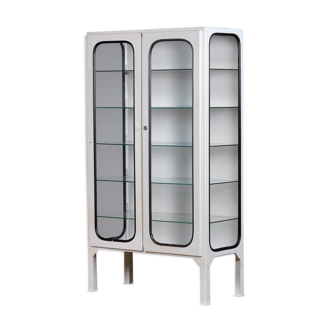 Glass & iron medical cabinet, 1970s