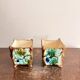 Antique Pair of Planters Cache Pot Barbotine with Ivy 19th Century Majolica
