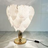 Vintage murano leaf table lamp, 1970s