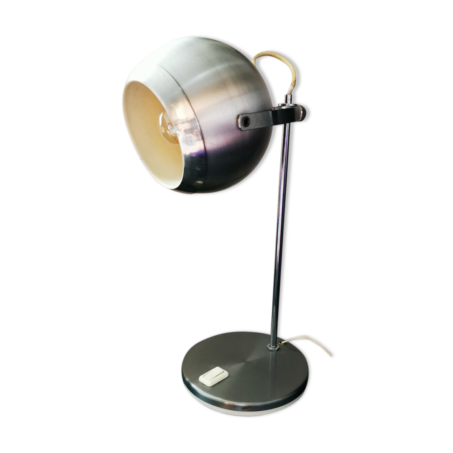 Lampe eye ball vintage alu d'époque  électricite d'origine