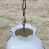 Vintage opaline glass suspension