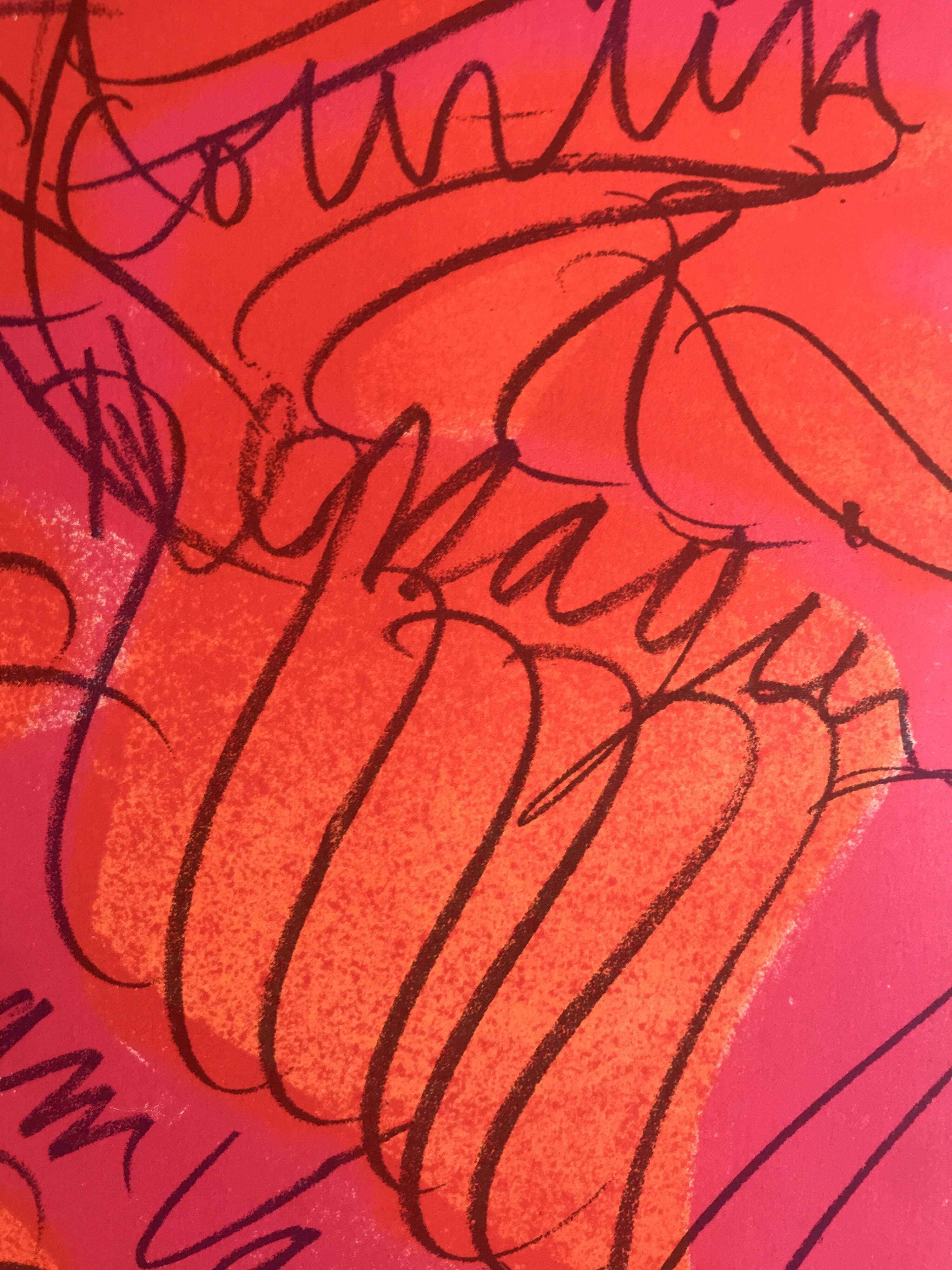 Messenger alechinsky arnal van velde, c 1980. lithograph signed in pencil