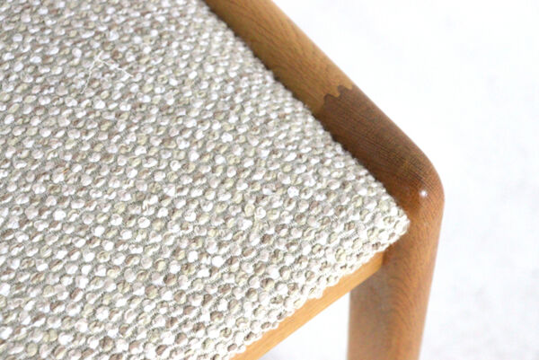 Ensemble de 6 chaises en chêne danoises 'Lomborg' - nouvelle tapisserie et restaurées