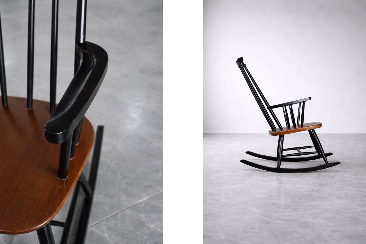 Vintage Mid-Century Finnish Modern Rocking Chair by I. Tapiovaara for Asko