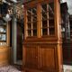 Library buffet two-body display cabinet solid cherry Louis-Philippe