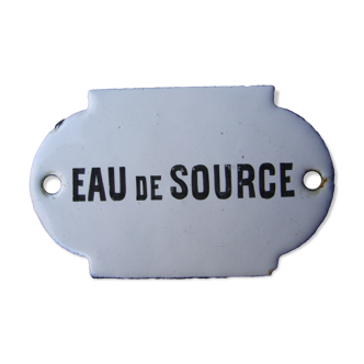 Old enamelled plate "spring water"