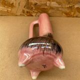 Antique Pink Ceramic Vase Glazed Black Decor Vintage