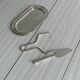 Foie gras set in shiny silver metal