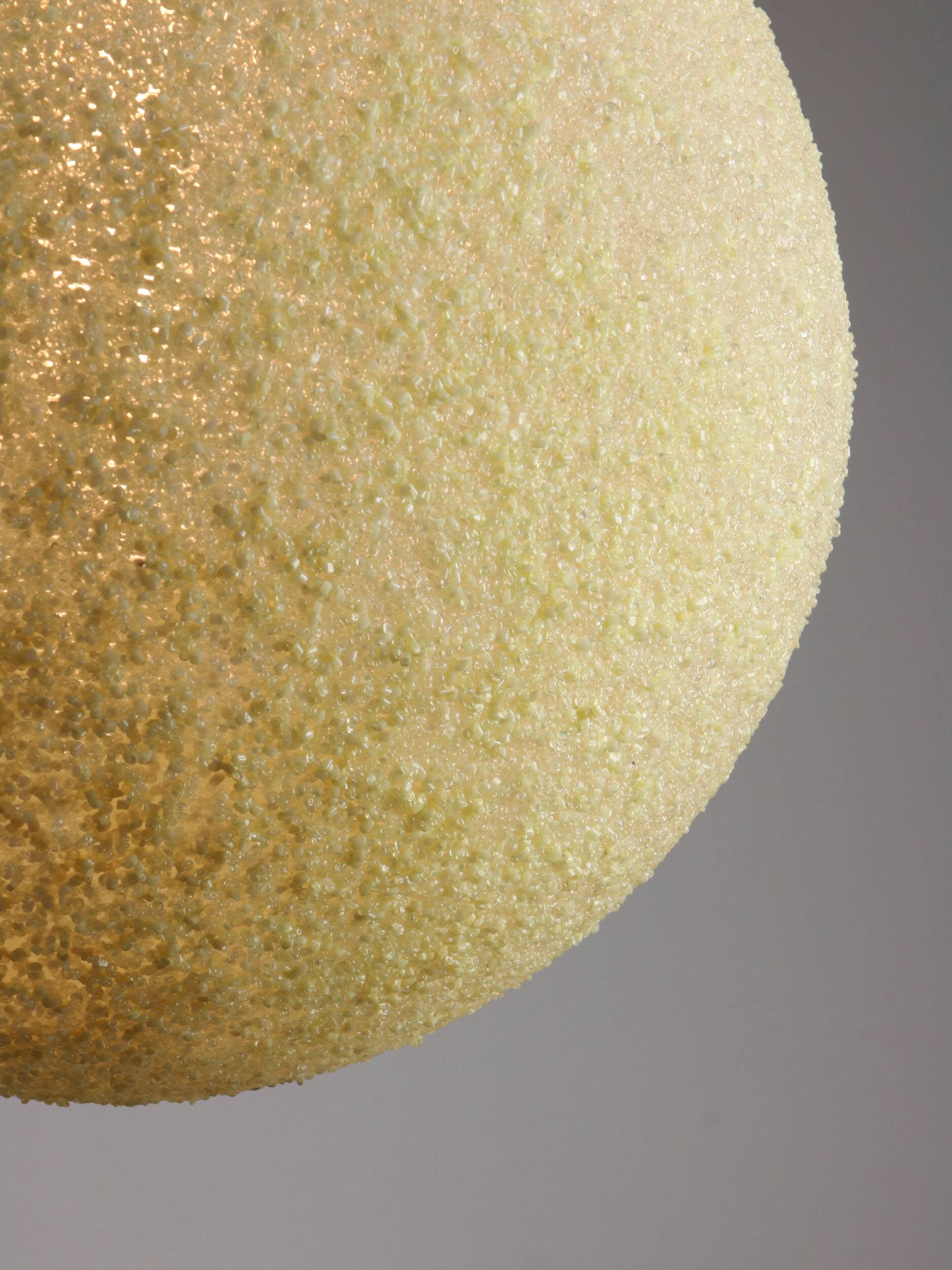 Vintage 1960s Granulate Ball Pendant Lamp: Mid-Century Modern Sphere Light