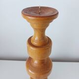 Set of 4 Scandinavian turned wooden candle holders