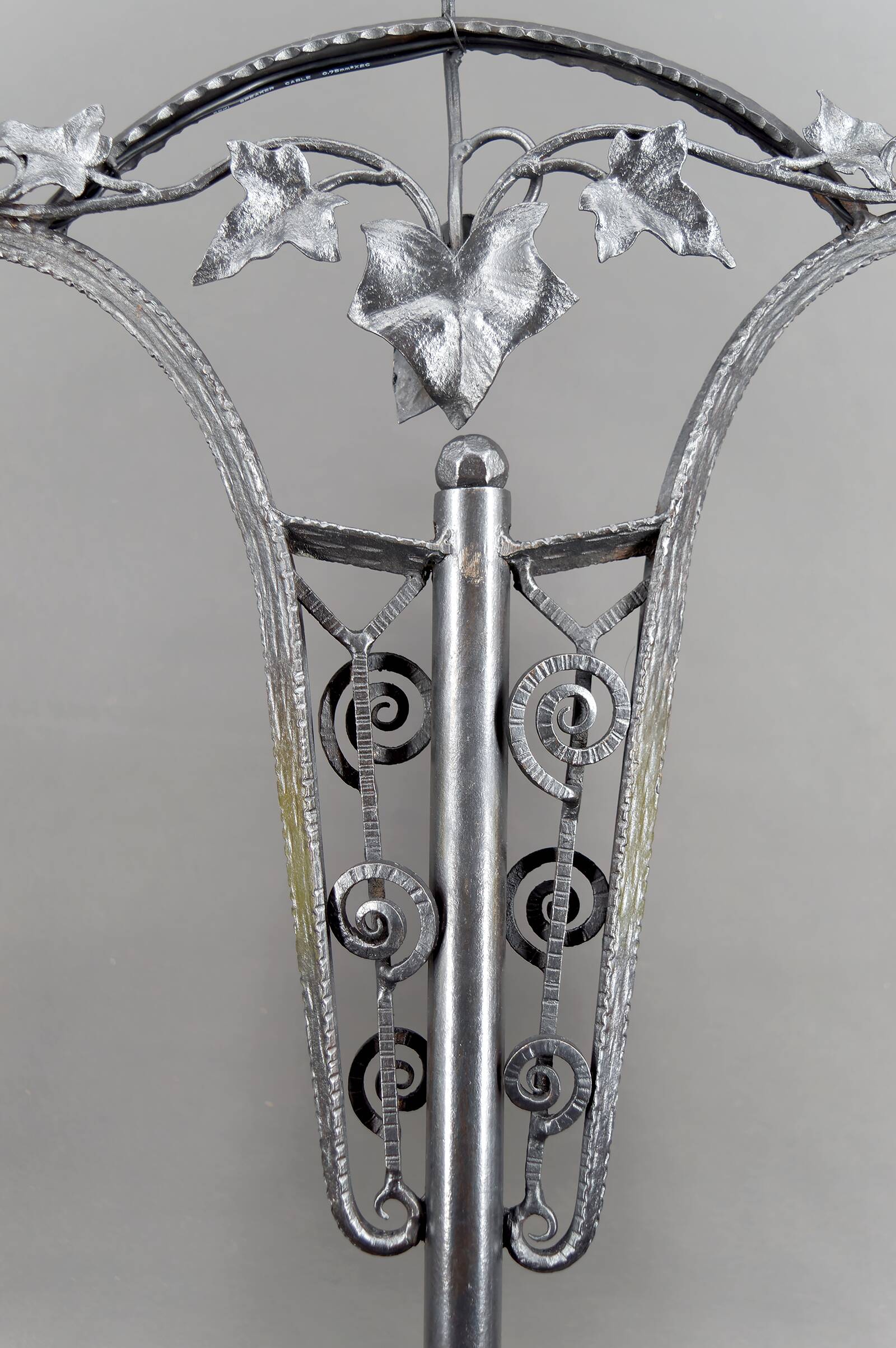 Important Double-Headed Lamp, Wrought Iron by Schneider, France, c. 1920