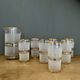 Vintage orangeade service in white granite glass and golden edging