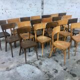 Series of 20 old bistro vintage chairs