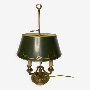Empire bouillotte lamp, bronze, sheet metal lampshade, early 20th century
