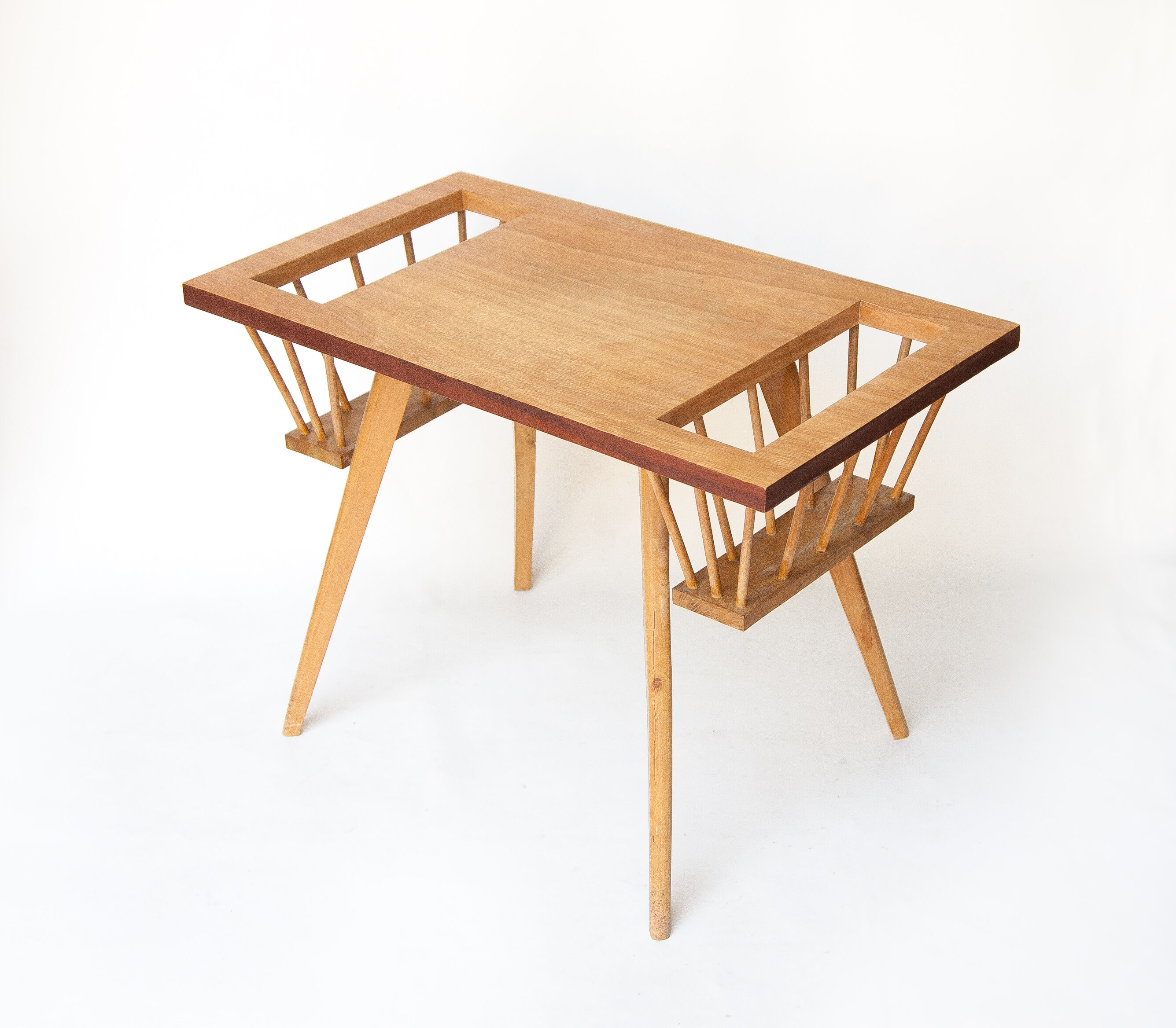 Vintage table, wooden table feet compass, side table, coffee table, lounge magazine table, retro, wooden table, table, 70's