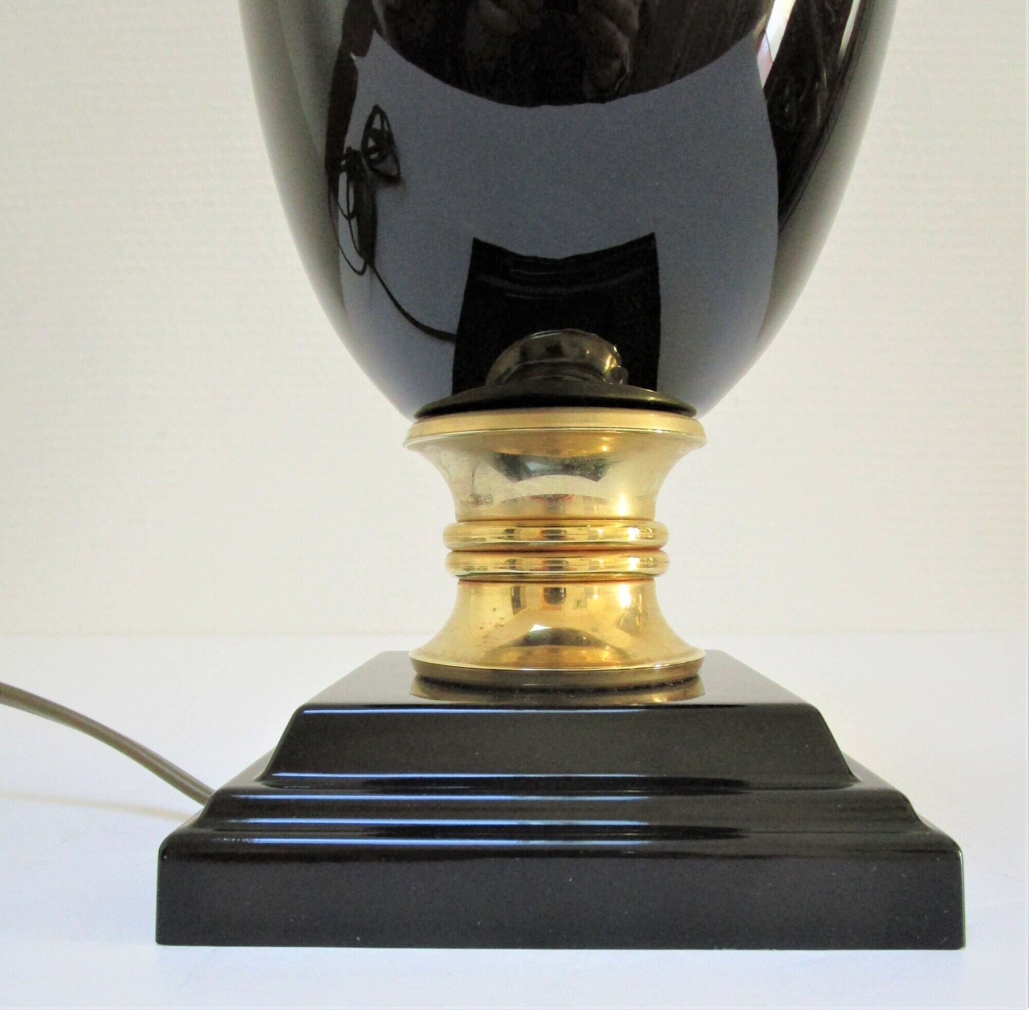 Black ceramic lamp foot robert de schuytener 90s